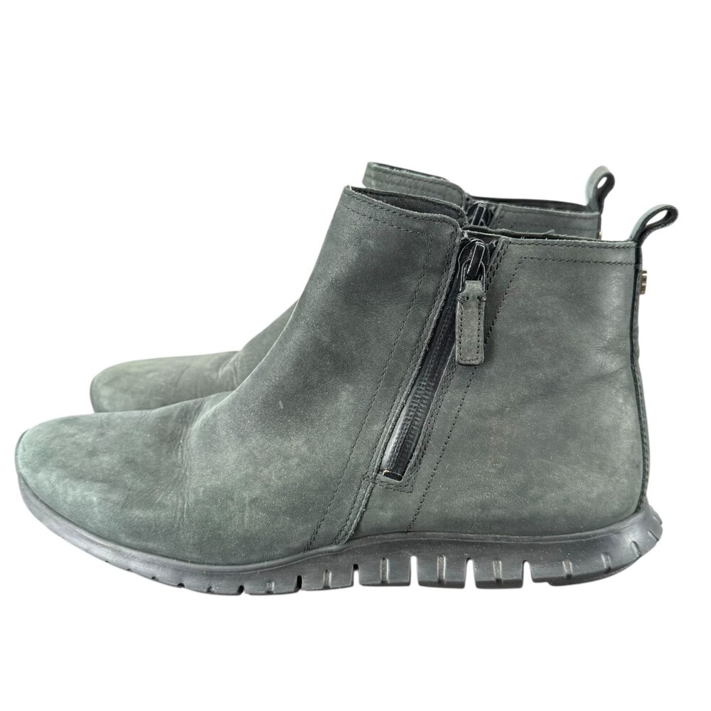 Cole Haan ZEROGRAND Waterproof Ankle Boots Womens 8B Nubuck Leather Washed Black - Picture 3 of 9
